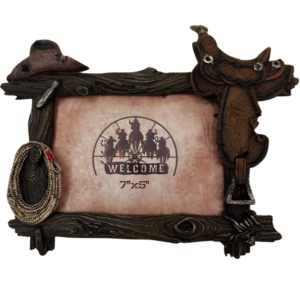 Porta-Retrato Decorativo Estilo Cowboy / Velho Oeste – 7” x 5” (NOVO)