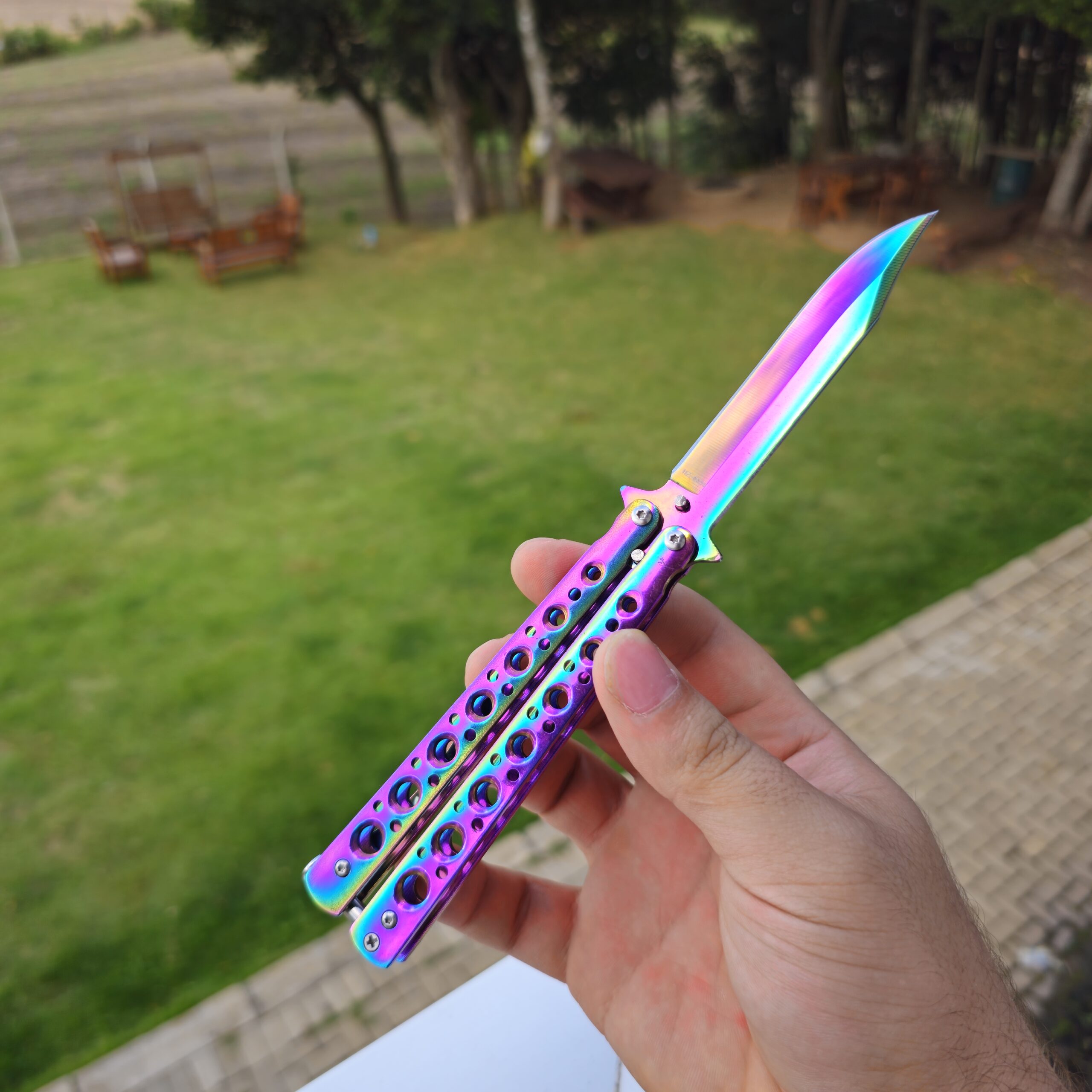 Faca Butterfly (Balisong) - Réplica Real Skin Fade